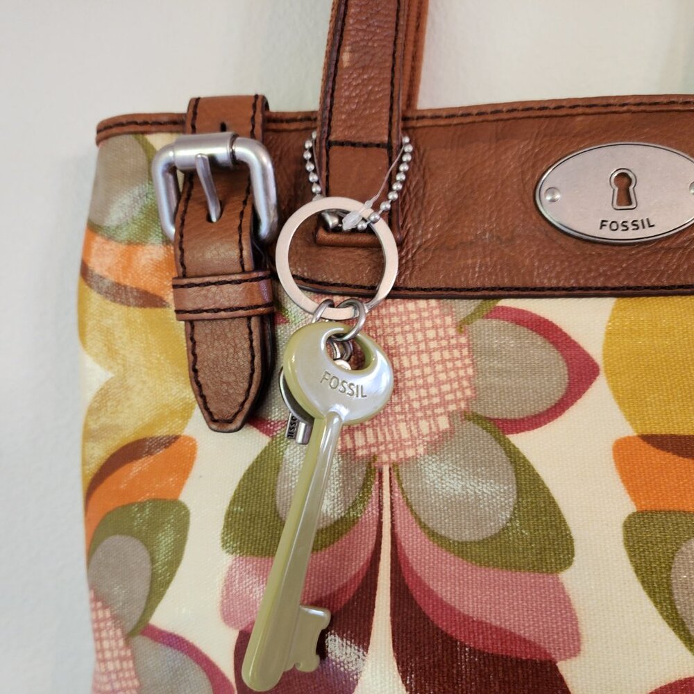 Fossil Floral Print Coated Canvas/Leather Tote Ba… - image 5